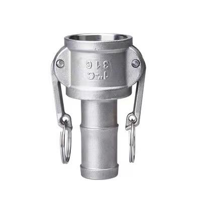 China 304 316 Straight Sockets with Locking Levers Barbed Hose Camlock C Cam-and-Groove Couplings for sale