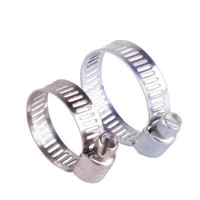 China Professional Choice American Type Perforated Stainless Steel Band Hose Clamp Clips for sale