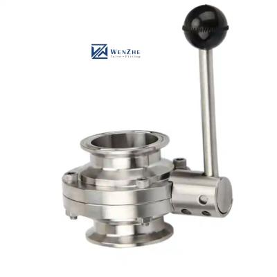 China General Manual Sanitary Butterfly Valve for Milk Water Forged Stainless Steel 304 316 for sale