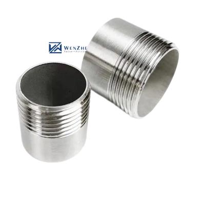 China Código de cabeza cilíndrica SS316 conducto pezón 50mm-200mm para NPT BSPP BSPT G roscado 1/8 en venta