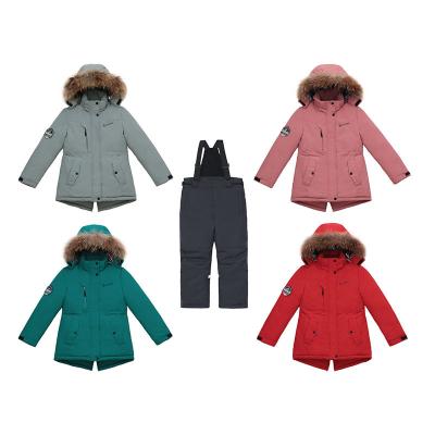 China Shiny High Quality Waterproof Breathable Kids Ski Suit Fabric Design Kids Ski Suit for sale