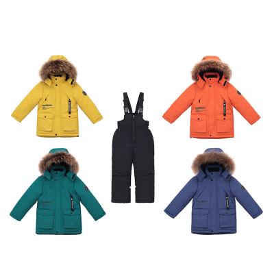 China Winter Breathable Kids Skiing Suit Windproof Skiing Suit For Kids Hooded Skiing Suit for sale