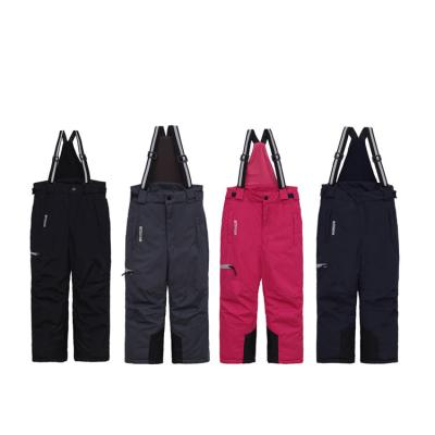 China Breathable Skate Board Skiing Pants With Suspenders Kids Ski Wears Black Ski Pants for sale