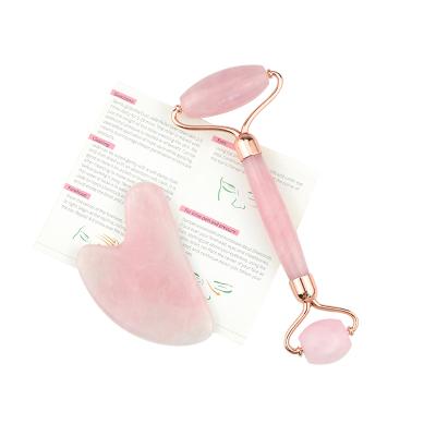 China Wholesale price jade face massager tool whitening rose quartz facial massager rose quartz roller for sale