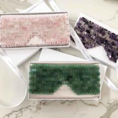 China custom Anti-wrinkle style rose quartz eye mask sleep protection eye masks crystal cooling disposable satin for sale