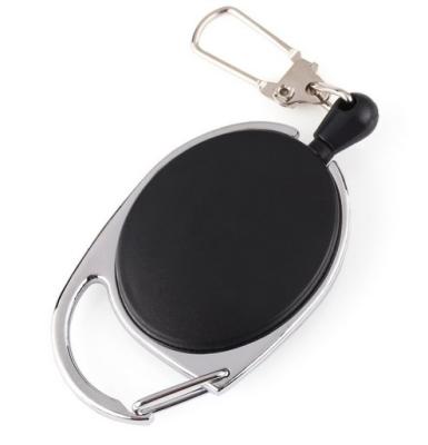 China Durable Key Chain Pull Clasp Retractable Creative Anti-Throw And Anti-theft Wire Rope Buckle Outdoor Carabiner for sale