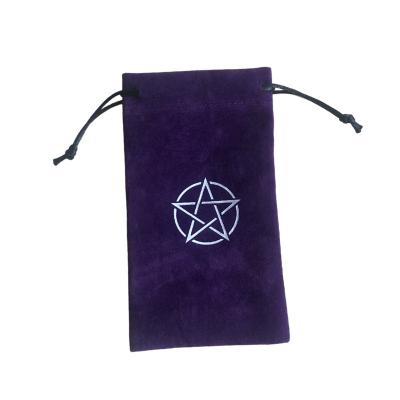 China Stored Velvet Pentagon Tarot Storage Bag Board Game Cards Embroidery Drawstring Bundle Sorcery Supplies For Altar Tarot Box for sale