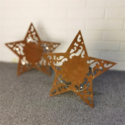 Cina Il metallo d'acciaio a forma di stella di Corten orna la decorazione di Natale per il giardino domestico in vendita