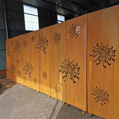 Cina Balcony Decor Corten Steel Laser Cut Panels Metal  Privacy Screens Prerusted in vendita