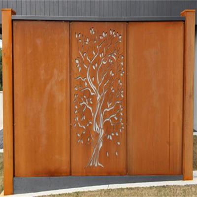 Cina Rectangle Decoration Metal Garden Products Corten Steel Garden Screen Fence in vendita