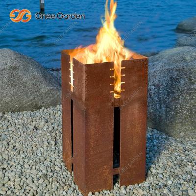 Cina carbone d'acciaio quadrato della griglia del BARBECUE di 1200mm Corten che brucia decorativo in vendita