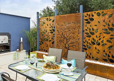 Cina Progettazione Rusty Corten Steel Privacy Screens 600*1200mm decorativi della quercia in vendita