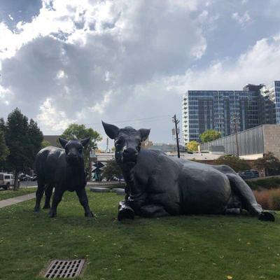 Cina Scultura bronzea a grandezza naturale all'aperto della scultura bronzea del giardino di Gnee di benvenuto dell'OEM in vendita