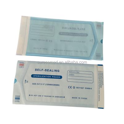 China 135x280mm Self-Sealing Medical and Dental Tools Self-Sealing Adhesive Sterilization Pouches for sale