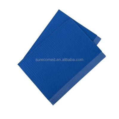 China Custom Dark Blue 3 Layer Absorbent+anti-leakage Dental Patient Bibs 13