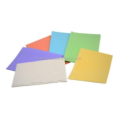 China Waterproof Absorbent+anti-leakage 3ply film coated dentist paper patient bib 13