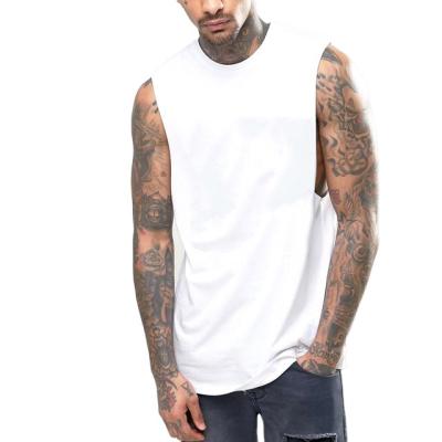 China Fitness QUICK DRY Unbranded Clothing Sporty Sleeveless T-shirt Dropped Sleeve Opening Cotton White Vest for sale