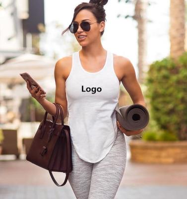 China 2021New Nylon/Cotton Fashion Simple Slim Fit Fitness Tank Top Women Long Wholesale for sale