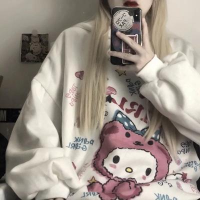 China Anti-wrinkle Spring Kawaii Fashion Sweatshirt Anime Hoodie Women Korean Long Sleeve Print Tops Vintage Oversized Cute Hoodie for sale