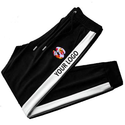 China custom Anti-wrinkle jogger pants for men fashion embroidery logo striped drawstring sweatpants slim fit track pants mens jogger for sale