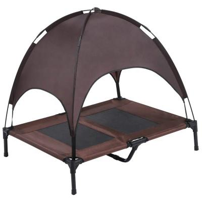 China Choza a prueba de humedad elevada el 18cm de la cama del perro del toldo de Brown en venta