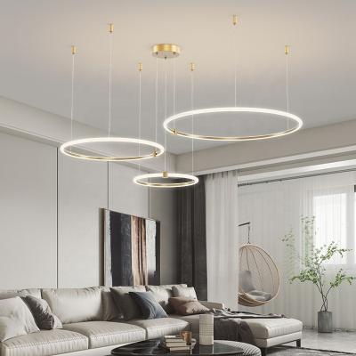 China Wholesale Modern LED Chandeliers Lighting Indoor Round Acrylic Pendant Lamp For Living Room Hotel for sale