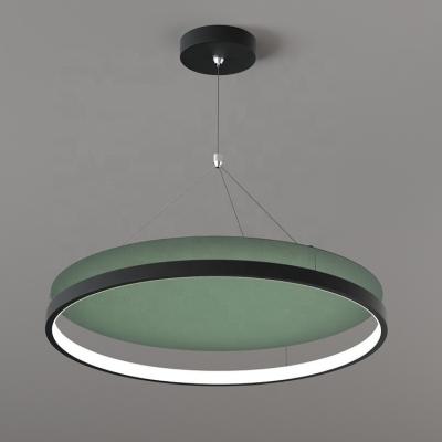 China Nordic Modern Fabric Circle Ring Pendant Light Kitchen Hanging Anti-glare Lights for sale