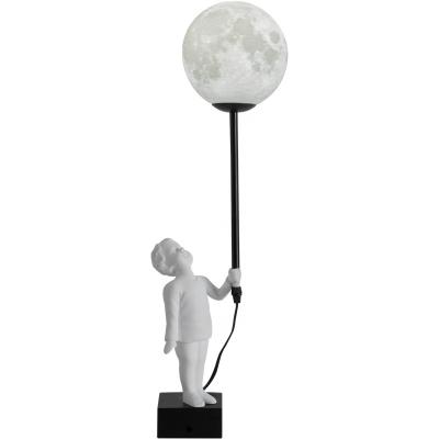 China Factory Wholesale Eco-friendly PLA Resin Body PLA 3D Moon Ball Shade Art Table Light for sale