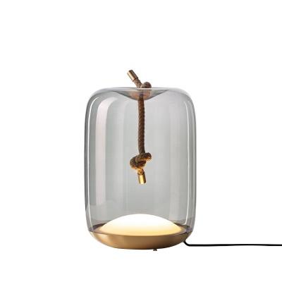 China Art Glass Design New Arrival Rope Table Light Decorative Glass Table Lamp for sale