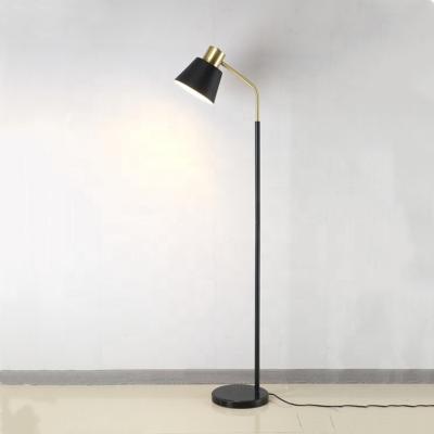 China Portable Nordic Black White Standing E27 Bulb White Marble Accent Reading Light Floor Lamp for sale