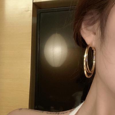 China FASHIONABLE and noble atmosphere of popular new fashion style gift giving big circle gold drop silver earrings for sale