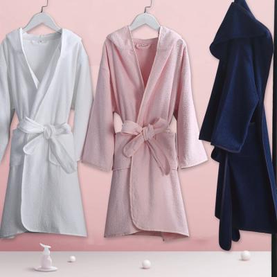 China Breathable hot sales 100%cotton waffle bathrobe for hotel quality bathrobe cotton chenille robe for sale