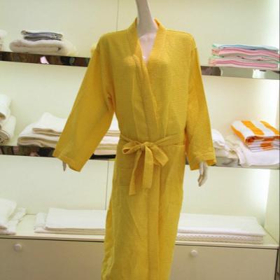 China Breathable 100%cotton waffle bathrobe for hotel cotton chenille robe. for sale