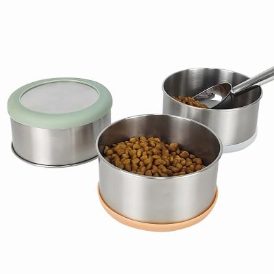 China LIHONG Viable Wholesale Custom Portable 21oz 304 Stainless Steel Dog Food Bowls Outdoor Activity Pet Water Feeders for sale