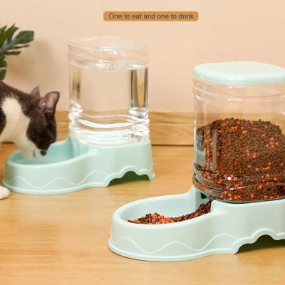 China LIHONG Wholesale Automatic Food and Water Dispenser Pet Cat Dog Feeding Dispenser 3.5L Transparent Water Dispenser for sale