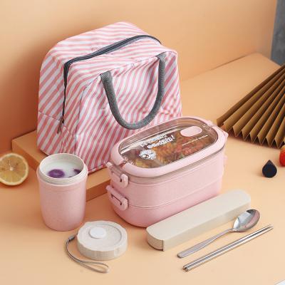 China Freshness Preservation LIHONG 2 Layer Lunch Box With Cup Custom Accept Bento Box High Quality Food Container for sale