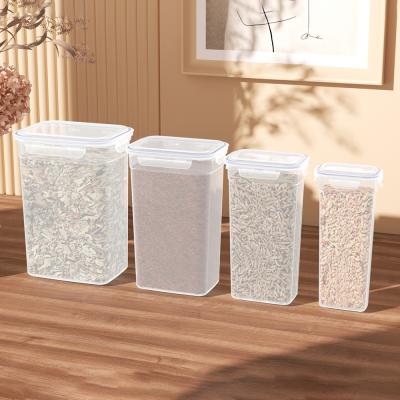 China LIHONG Sustainable Plastic Food Storage Container Kitchen Refrigerator Noodle Box Multigrain Tank Transparent Sealed Boxes - 4pcs Set for sale