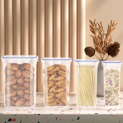 China LIHONG Amazon Viable Hot Sale New Design Food Storage Container Food Snacks Nuts Box 4 Pieces Set Heightened Size With Lid for sale