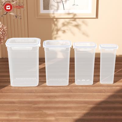 China Lihong Sustainable Airtight Food Storage Containers Set With 4pcs Lids BPA Free Food Canisters For Kitchen Pantry Organization for sale