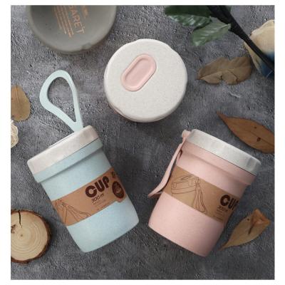 China LIHONG Viable Wholesale Cheap Price Eco Friendly Wheat Straw Coffee Cup Lunch Box Set Biodegradable for sale