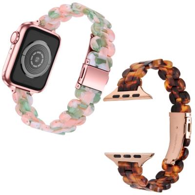 China Each Good Price High Quality Durable Smart Bands Transparent Resin Strap For Apple Watch for sale