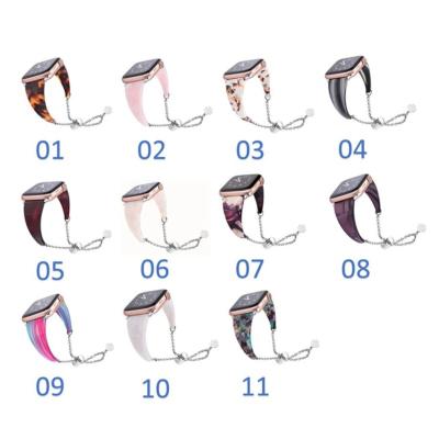 China Hot Sale Resin Stainless Steel Resin Connection Strap Various Colors To You Choose Band For Apple Watch for sale