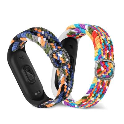 China New Breathable Nylon Elastic Strap For Xiaomi MI Band 6 Breathable Band 6 5 Strap Sports Replacement Wristband Smart Watch Band 5 4 3 for sale