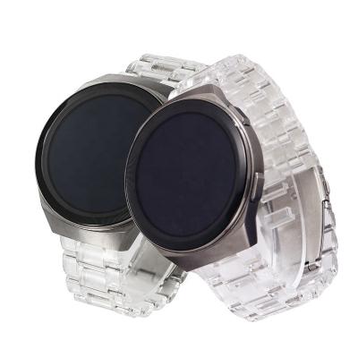 China Resin Best Selling Resin Multicolor Transparent Strap for HUAWEI and Samsung Smart Watch Replacement Band for sale