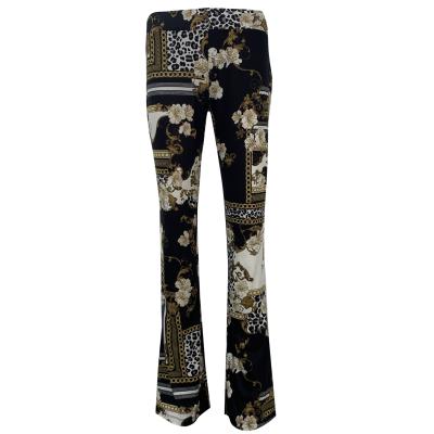 China Anti-wrinkle 2021 spring casual custom fashion plus size satin printed pants for women for sale