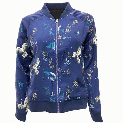 China 2022 New Fashion Style Floral Zipper Shorts Long Sleeve Jacket QUICK DRY Tops For Women All Chinese Style Printed for sale