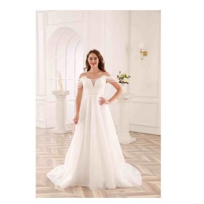 China Custom Made Breathable Off Shoulder WT4285 Permeable Wedding Dresses Simple And Elegant Wedding Dresses for sale