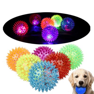 China Viable Squeeze and Bounce Spike Flash Balls Fidget Spiky Sensory Light Toys for sale