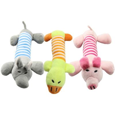 China Stocked Cute Elephant Duck Pig Pet Dog Plush Fleece Squeaky Durable Chewing Toy for sale