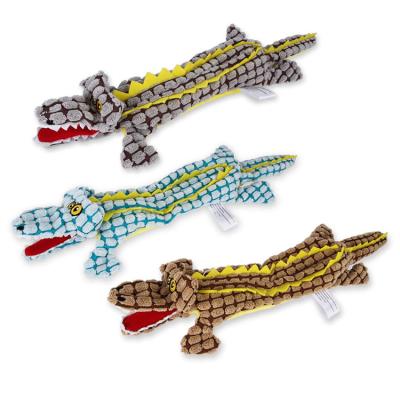 China High Quality Plush Crocodile Shape Dog Bite Stocked Squeaky Resistant Toy for sale